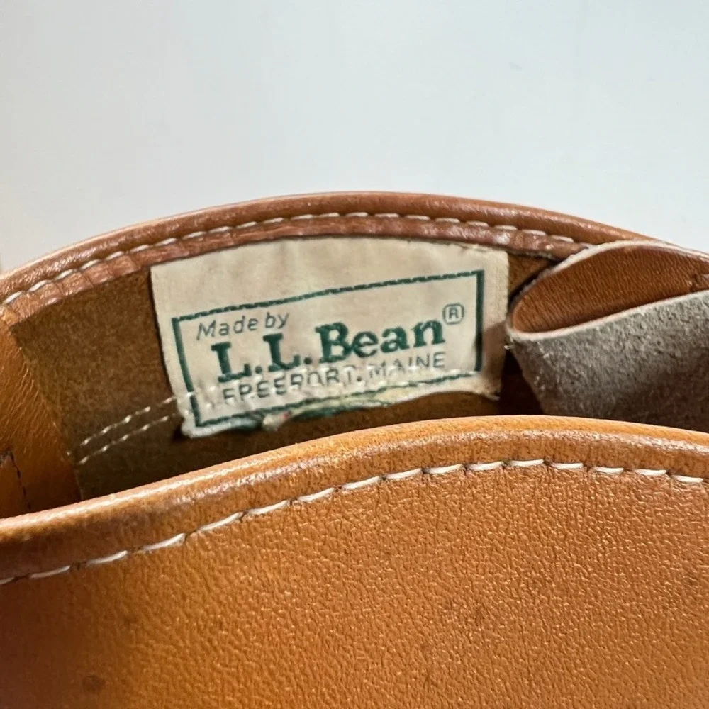 LL Bean Bean Boots Mens 9 M Leather Brown Rubber Waterproof‎ Made USA Duck VTG